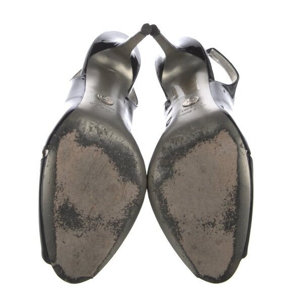 Dolce & Gabbana Black Patent Leather Slingback Pumps Sz 10 | IT 40 - Picture 6 of 7